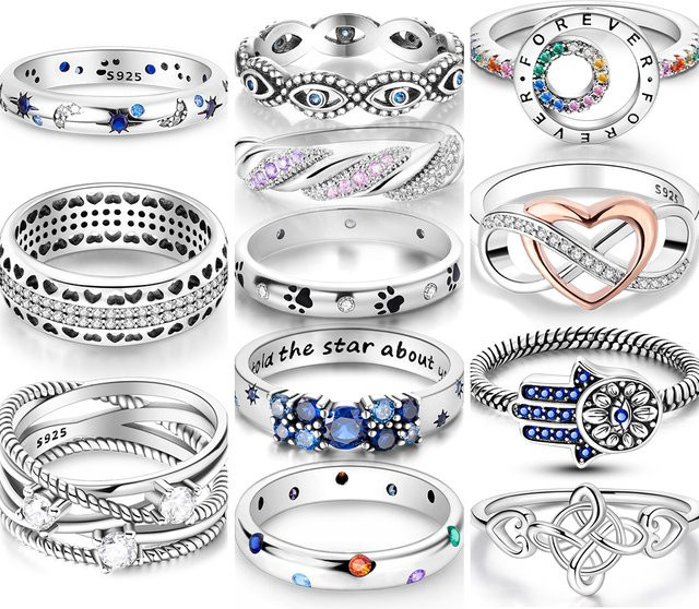 Ring 925 Silber, Sterne Mond, Damen - Bild 1