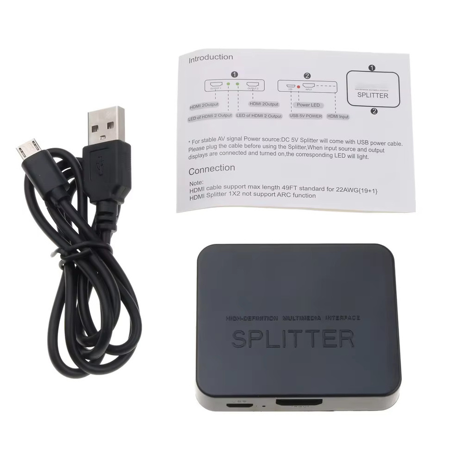 kebidumei HDMI Splitter Switch 1 auf 2 Aus 4K UHD Video-Verteiler in Schwarz - Bild 6