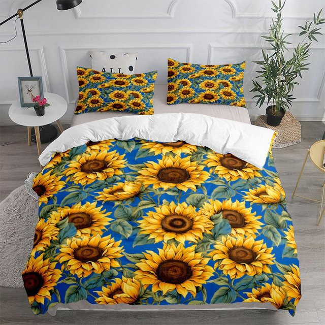 Bettwäsche-Set Binchi Outdoor Product mit Bettbezug und Kissenbezug in Blau und Multicolour, Florales Design, Material Mikrofaser, Breite: 135 cm, Länge: 200 cm - Bild 1