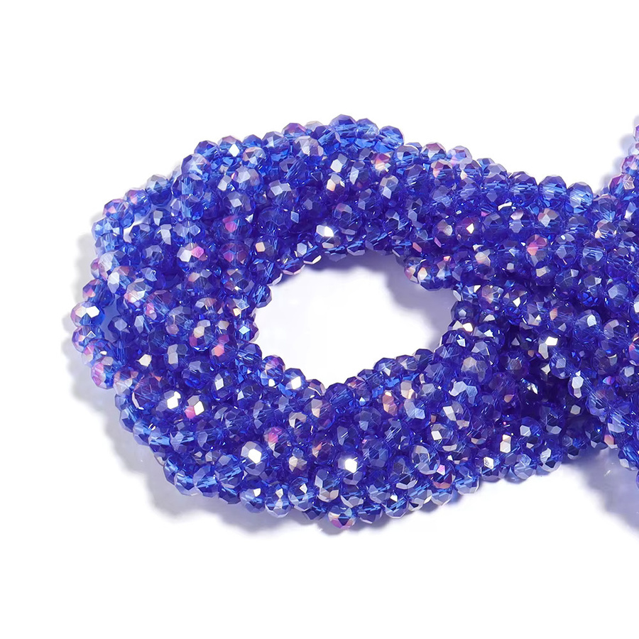 louleur Kristallperlen, blaues AB-Glas, Rondelle, Unisex - Bild 5