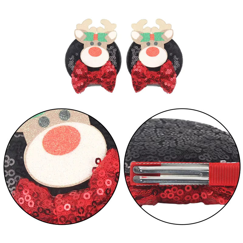 HEROCROSS Disney Mickey Maus Ohren Haar Clips mit Glitter Bogen, Kinder - Bild 3