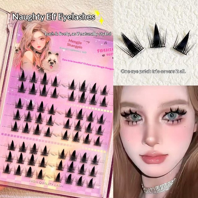 Mengjieshangpin Manga Falsche Wimpern, Schwarz, Damen, Natürlich - Bild 1