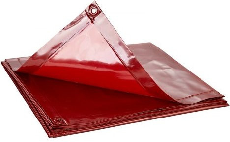 VEVOR Schweißschutzvorhang aus flammhemmendem Vinyl in Rot mit 6-stufigem UV-Schutz, B/H: 180 x 180 cm - Bild 1
