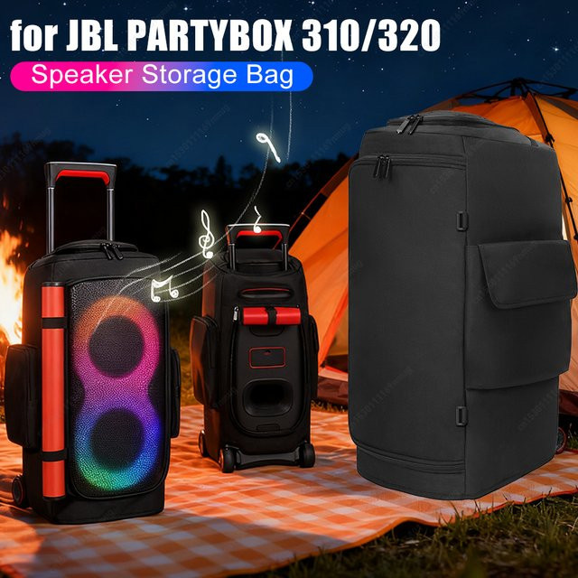 Gepolsterte Lautsprecher-Schutzhülle mit Reißverschluss für JBL Partybox 310 und 320 in Schwarz - Bild 1