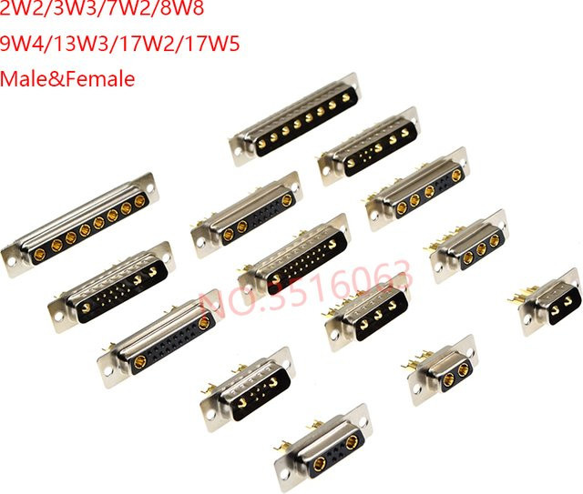 ALINSIN D-SUB Adapter Stecker Set Gold überzogen Löttyp Männlich und Weiblich für hohe Stromstärken - Bild 1