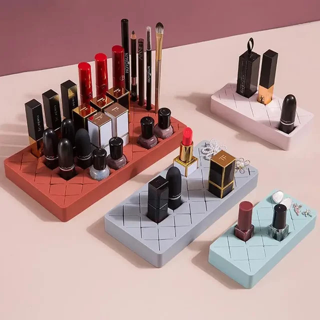 PEISI Desktop-Organizer aus Silikon für Kosmetik, Lippenstift und Make-up, Pink und Multicolour - Bild 1