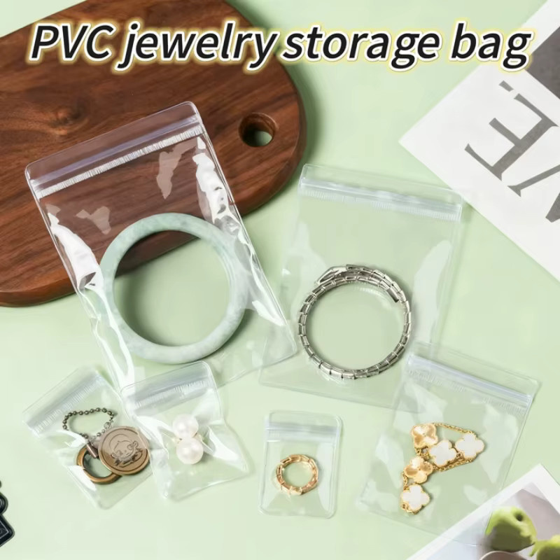 Transparente Druckverschlussbeutel aus verstärktem PVC als Schmuckbeutel zur antioxidativen Aufbewahrung von Ohrringen, Halsketten und Armbändern - Bild 2