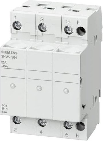 Siemens Zylindersicherungshalter 3NW7334 20A 400 V/AC in Weiß - Bild 1