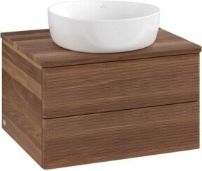 V&B Waschtischunterschrank Antao mit Frontstruktur in Walnut, B/T/H: 60 x 36 x 50 cm - Bild 1