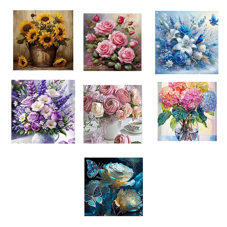 Huacan DIY 5D Diamond Mosaic Malerei Sonnenblume und Schmetterling in Mehrfarbig mit Rundem Drill für deine Wanddekoration - Bild 2