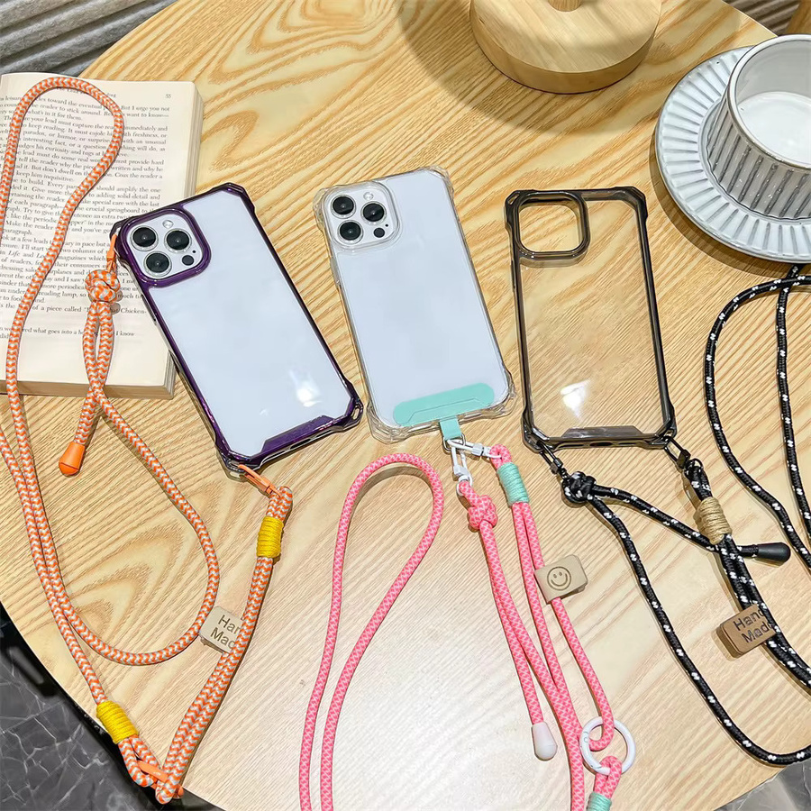 Caynes Transparente Handyhülle mit Trageschlaufe für iPhone 11 bis iPhone 17 Pro Max, Stoßfeste Schutzhülle in Transparent - Bild 1