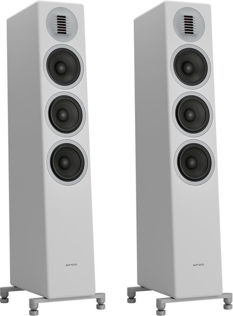 Sonoro Orchestra Shaped Signature Stand-Lautsprecher Paar in Mattweiß/Silber - Bild 1