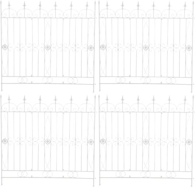 DELUKE Gartenzaun LINUS 4er Set Rankgitter aus Metall in Weiß, B: 124 cm, T: 1 cm, H: 116 cm - Bild 1