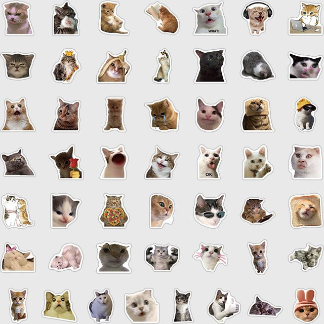 GOGOTU Katzen-Graffiti-Aufkleber, 50-teiliges Set, multicolour - Bild 1