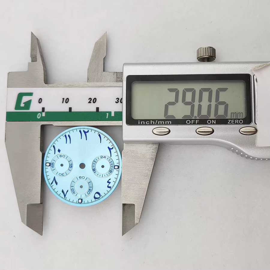 OUMASHI Uhrenzubehör, Chronograph, Panda-Zifferblatt, 29 mm, Weiß, Unisex - Bild 2