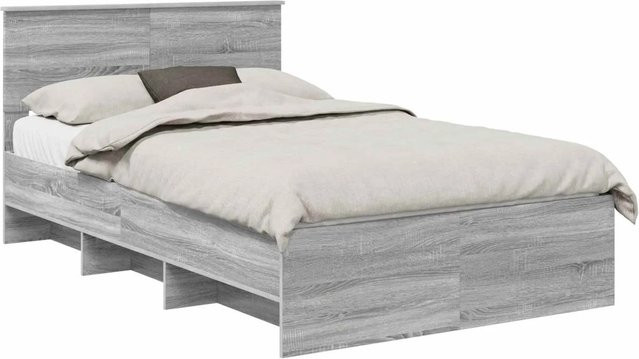vidaXL Bettrahmen aus Holzwerkstoff in Grau Sonoma, B/T/H: 120 x 200 x 123 cm - Bild 1