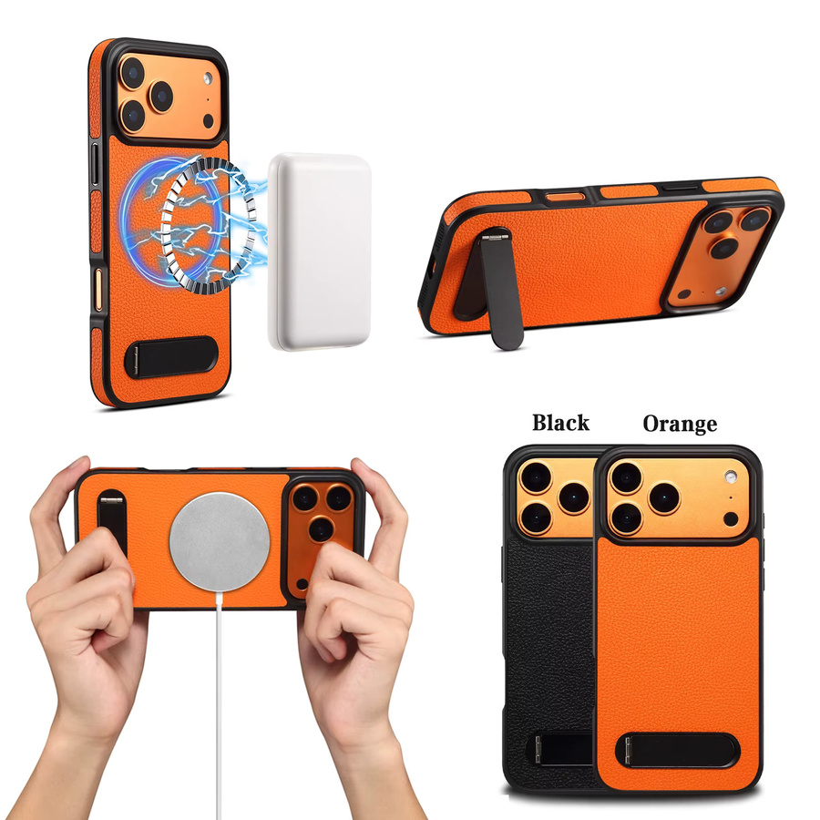 Denior Magnetische Handyhülle mit Lychee-Muster aus PU-Leder für iPhone 17 16 15 14 13 Pro Max Plus, Kabelloses Laden unterstützt - Bild 6