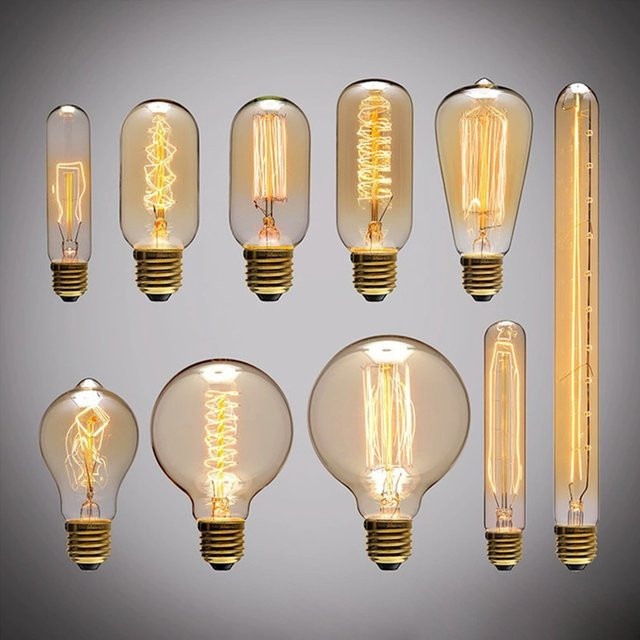 DARHYN Wolfram-Glühlampe E27 mit warmweißem Licht, transparentes Glas für Vintage-Industrie-Beleuchtung, Wandleuchten und Kronleuchter - Bild 1