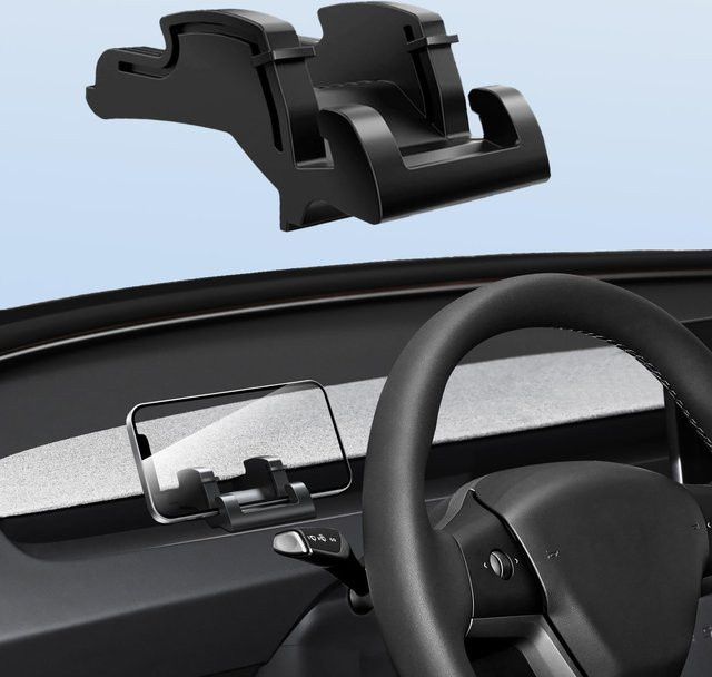 MIYOKAKING Silikon-Handyhalterung für Tesla Model Y Juniper 2026 und Model 3 Highland, multifunktional als Lüftungshalterung und Sonnenbrillenhalter, Schwarz - Bild 1