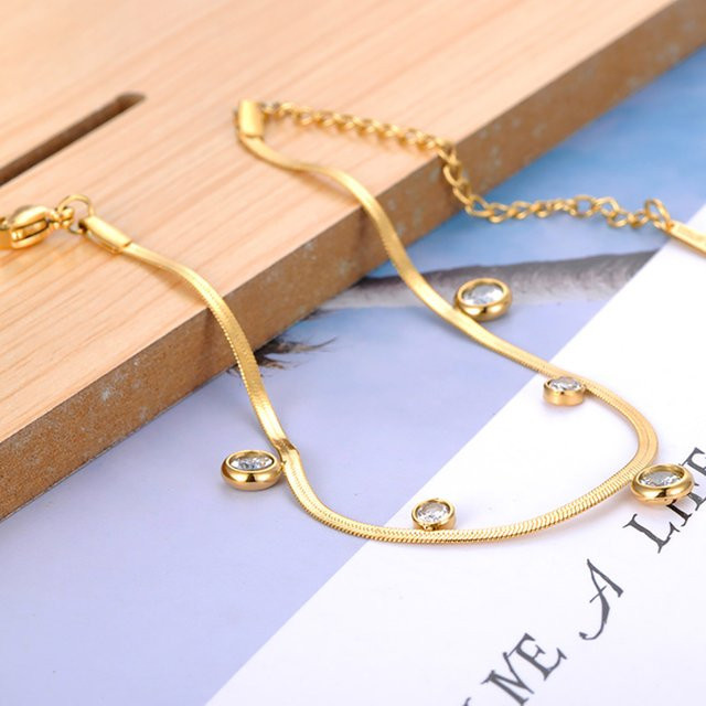 Lokaer Charm-Armband Edelstahl, Gold, Zirkonia, Damen - Bild 1