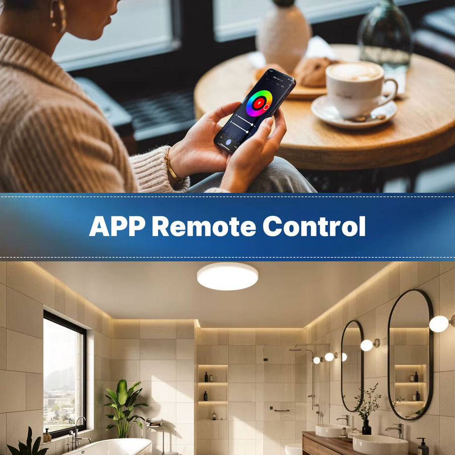 MOES Tuya Zigbee Smarte LED-Deckenleuchte in Weiß mit RGB-Dimmung und einstellbarer Farbtemperatur, kompatibel mit Alexa und Google Assistant - Bild 4