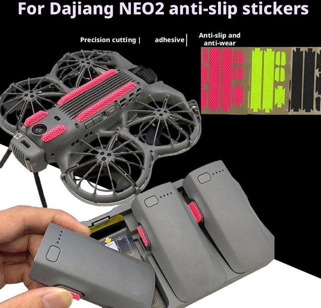 DJI NEO Nachtreflektierender Streifen als rutschfestes und verschleißfestes Zubehör, abnehmbarer selbstklebender Aufkleber für Batterielabel in Schwarz - Bild 1