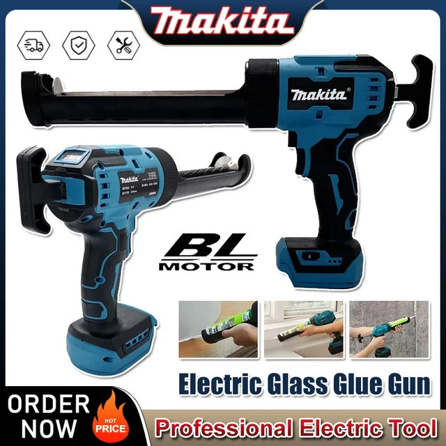 Makita Akku-Glasklebepistole in Blau für Zementglaskleber und Dichtungswerkzeuge zur Fensterfüllung und für Glastüren - Bild 1