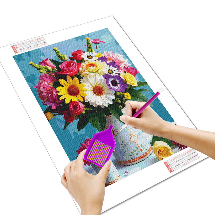 HUACAN DIY Diamantmalerei Set Lebendiger Blumenstrauß 5D Mosaik Stickerei Kit in Multicolour B/H: 30 x 20 cm - Bild 2