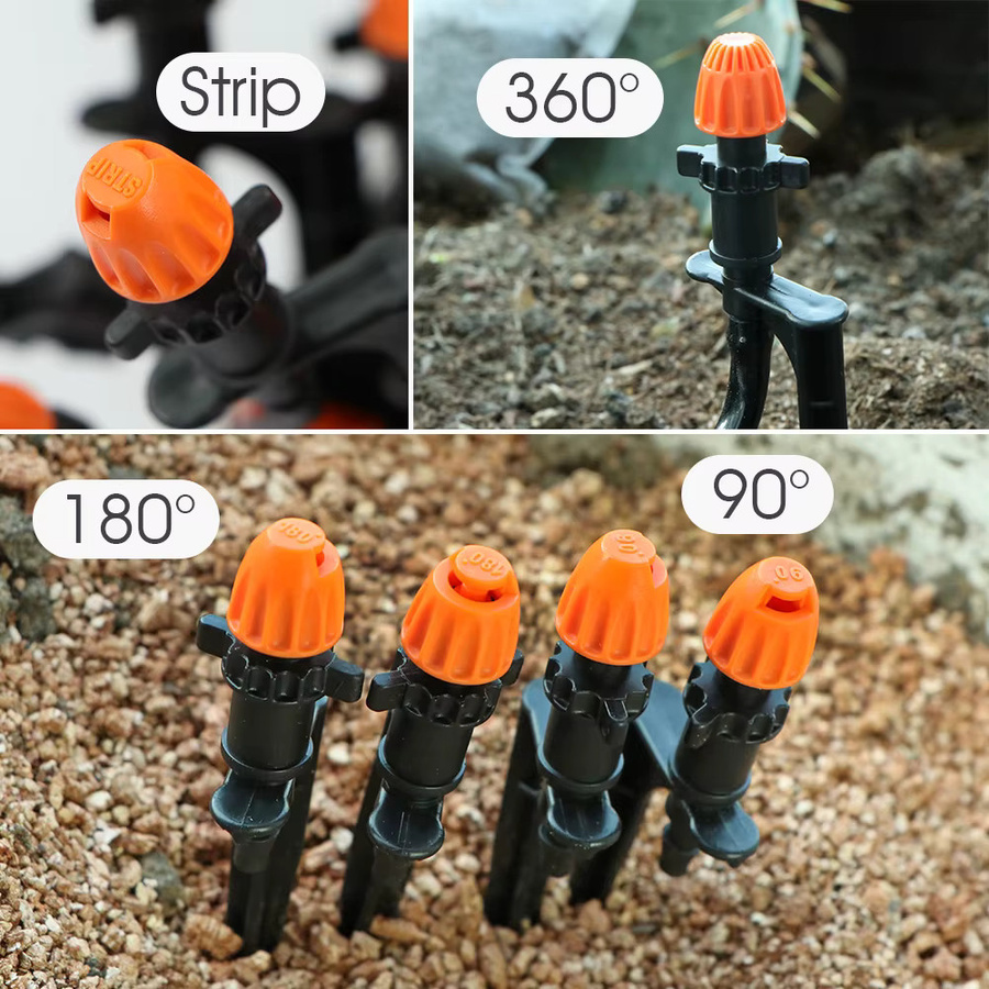 20er Set Garten Bewässerungs Sprühdüsen mit 11 cm Pfahl und verstellbaren Sprühwinkeln 90 Grad, 180 Grad oder 360 Grad sowie Streifenbewässerung - Bild 5