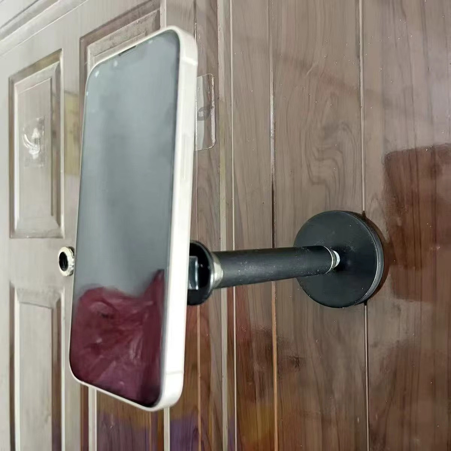 Magnetischer Saugnapf-Handyhalter mit Metallverlängerung und Universalgelenk in Schwarz für Live-Streaming und Outdoor-Aktivitäten - Bild 3