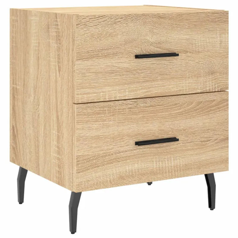 Vidaxl Nachttische Set aus Holzwerkstoff und Metall in Sonoma-Eiche, 2 Stück, B/T/H: 40 x 35 x 47,5 cm - Bild 4