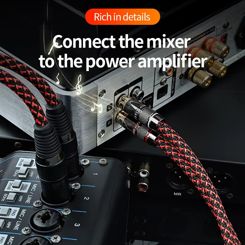YYTCG High-End-Audiokabel Lotus XLR männlich zu XLR weiblich und RCA für Mischpult und Leistungsverstärker - Bild 3