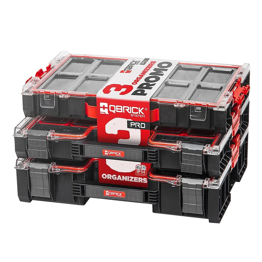 Qbrick System Kleinteilebox Set PRO Organizer 300 + 200 + 100 MFI in Schwarz aus Kunststoff - Bild 2
