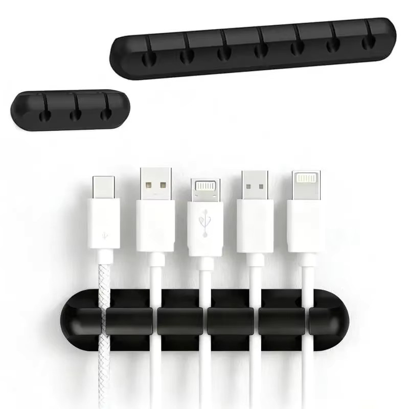 Original Silikon USB-C Kabelaufwicklung Organizer in Schwarz für Desktop-Kabelmanagement und Halter für Maus, Tastatur sowie Kopfhörerkabel - Bild 4