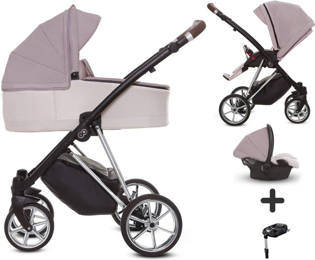 TPFLiving 4in1 Kinderwagen Ultra Stoff in Pastell mit Chromgestell - Bild 1