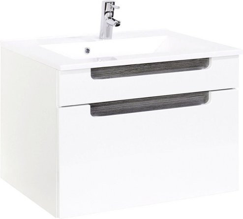 HELD MÖBEL Badmöbel Siena in Weiss und Grau, Wandmontage, B/T/H: 80 x 47 x 54 cm - Bild 1