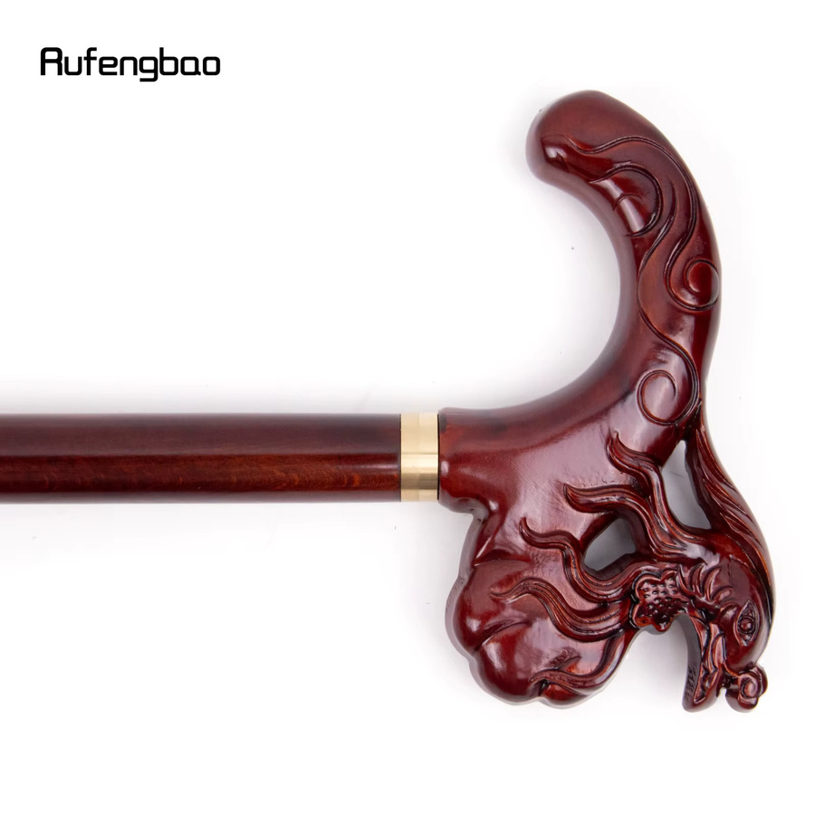 Rufengbao Phoenix-Holz-Gehstock in Braun, dekorativer Stab für Bühne und Performance, Höhe: 97 cm - Bild 2