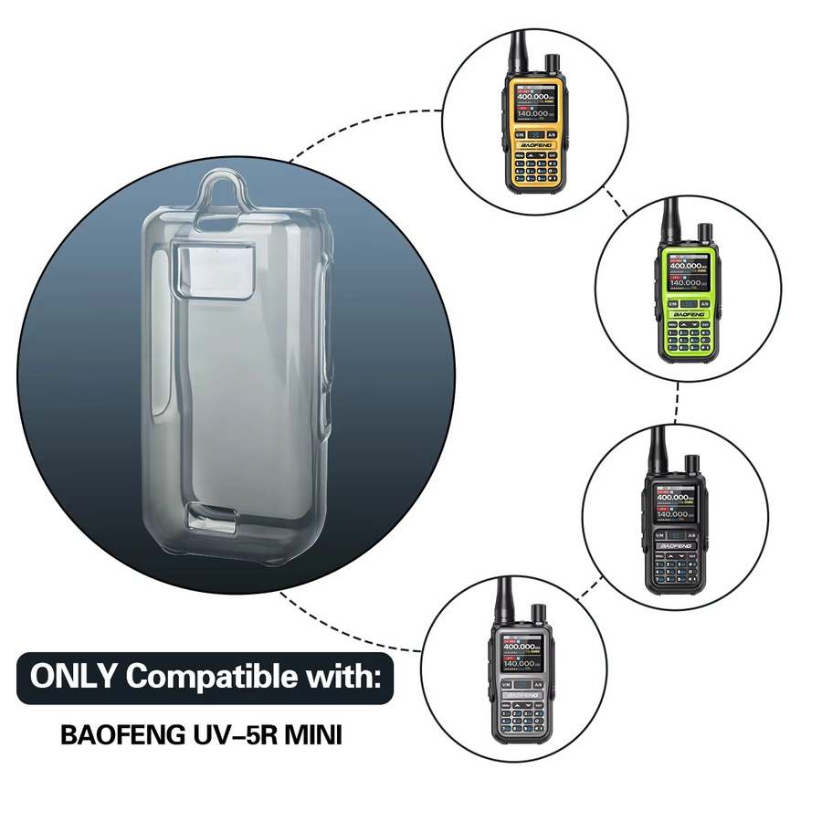 ABBREE Transparente TPU-Schutzhülle für BAOFENG UV-5R Mini Ham Radio - Bild 4