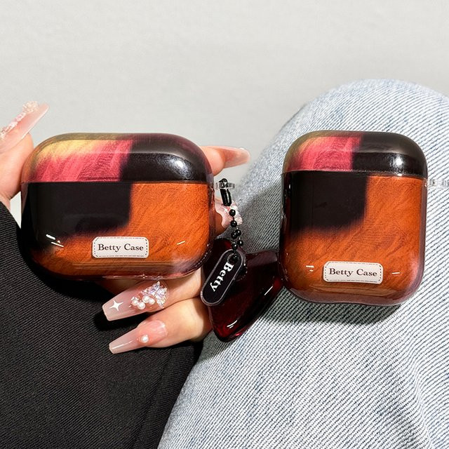 Apple Kopfhörer-Hülle für AirPods 1, 2, 3, 4 und Pro 2 mit unregelmäßigem Maillard-Muster, Herz- und Blumen-Motiv in Multicolour - Bild 1