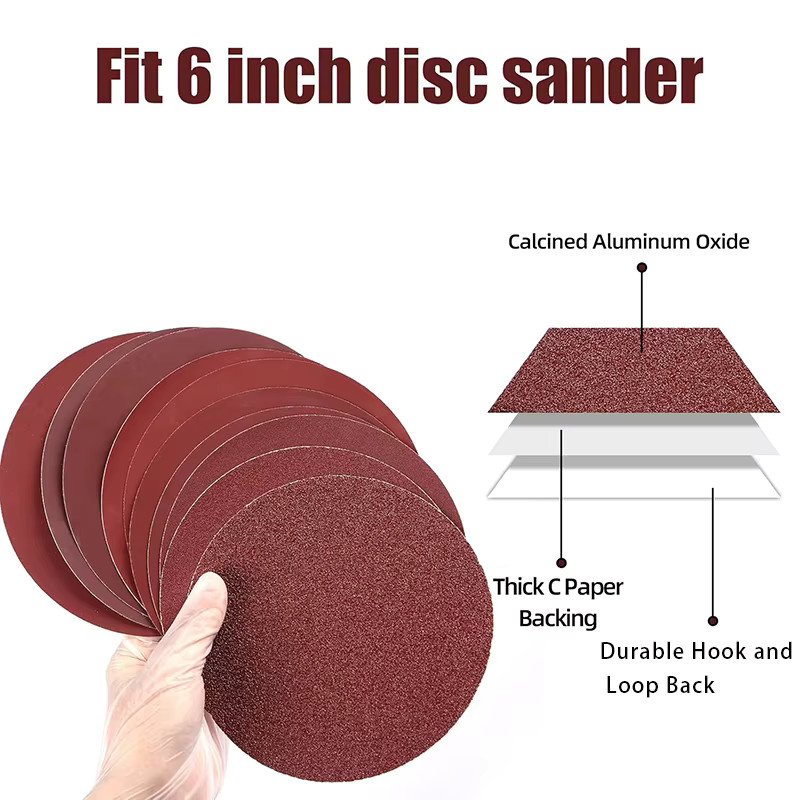 TQLQ Schleifpapier Set für Metall und Holzbearbeitung, 50 Stück, 6 Zoll (150 mm), Körnung 40–2000, Dremel Zubehör Schleifscheiben - Bild 4