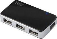 Digitus DA-70220 4-Port USB 2.0 Hub in Schwarz und Silber - Bild 1