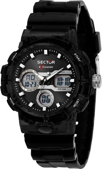 Sector Herrenuhr, Quarz, Silikonarmband, Schwarz, 43 mm - Bild 1