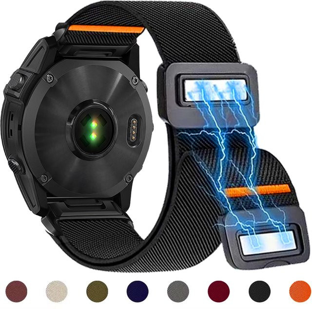 Uhrenarmband Nylon, Schwarz, Garmin Fenix 8 7 Pro 7S 6X6 5Plus Venu 3 Tactix 7 - Bild 1
