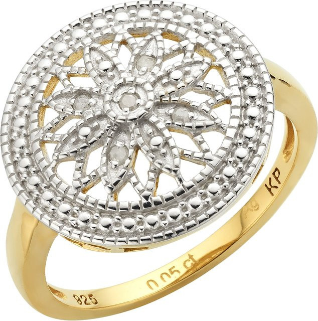 Diamonds by Ellen K. Ring 925 Silber, vergoldet, Diamant, Damen - Bild 1