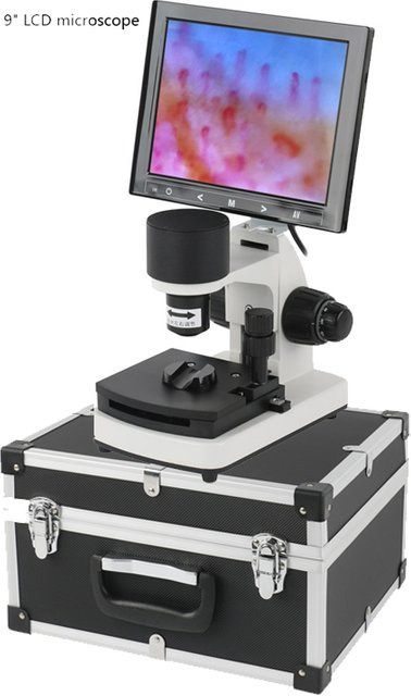 Eakins Nagelfalz-Kapillarmikrozirkulations-Blutflussgeschwindigkeitsmessgerät mit biologischem Mikroskop und 9-Zoll-LCD-Monitor in Weiß - Bild 1
