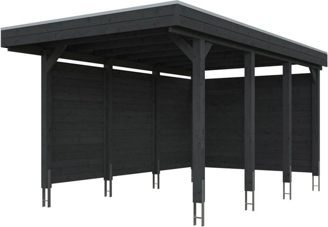 SKANHOLZ Carport Friesland Set A aus Fichte mit Seiten- und Rückwand, B: 320 cm, T: 555 cm, Anthrazit - Bild 4