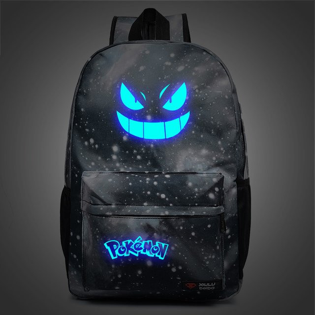 Bandai Pokémon Gengar im Dunkeln leuchtender Rucksack, Anime-Schultasche - Bild 1