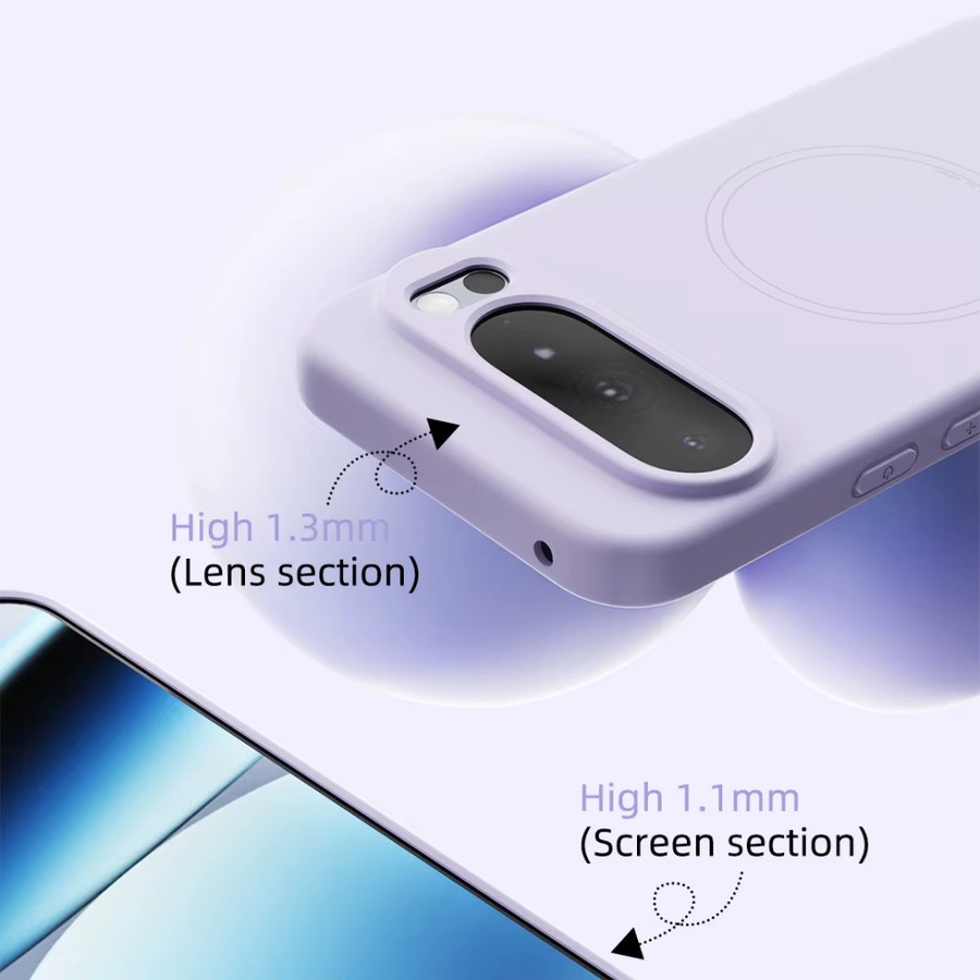 Magnetische Silikon Handyhülle für Google Pixel 10, 9 Pro XL, 10A und 9A in Purple, weiches Hautgefühl und stoßfest mit Unterstützung für drahtloses Laden - Bild 1