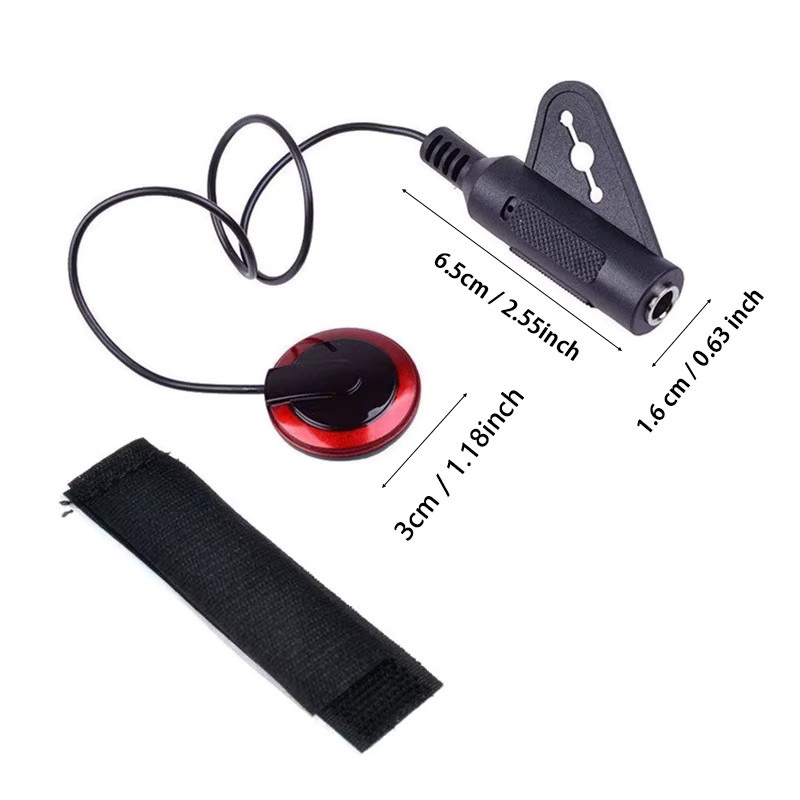 QiJiStar Professioneller Piezo-Kontakt-Tonabnehmer für Akustikgitarre, Ukulele, Banjo, Kalimba und Harfe in Schwarz - Bild 3