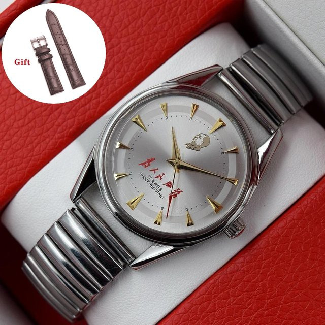 hruodland Armbanduhr, Handaufzug, Edelstahl, Weiß, 36 mm, Herren - Bild 1
